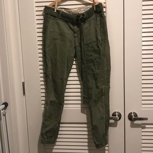 Army green Cargo pants. local NYC designer